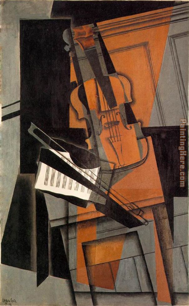 The Violin painting - Juan Gris The Violin art painting The Violin painting - Juan Gris The Violin art painting